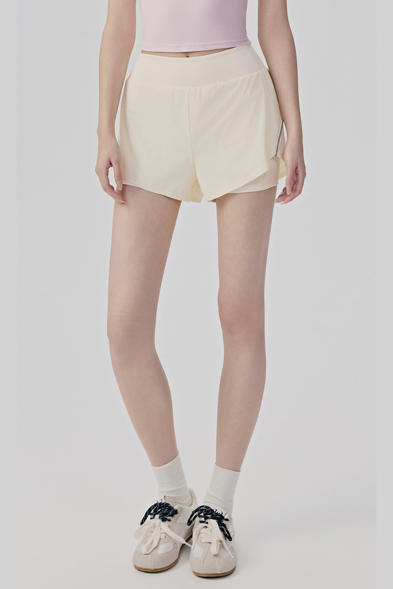Women's Summer Faux Two-Piece Built-in Liner Athletic Shorts