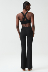 Women's Petal Sports Bra & Flared Yoga Pants Two-Piece Set