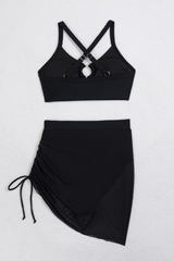 Women's Cutout Criss Cross Back Ruched Sexy Bikini