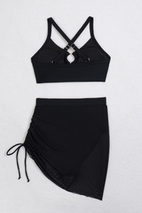 Women's Cutout Criss Cross Back Ruched Sexy Bikini