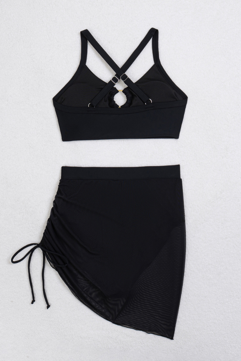 Women's Cutout Criss Cross Back Ruched Sexy Bikini