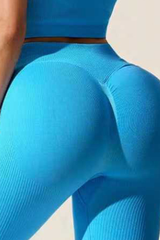 Women's Sport Set:Cropped Tank Top And High Waist Leggings