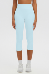Women's Athletic Brushed High Waist Capri Yoga Leggings