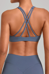 Women's Athletic Cross Back Solid Bra