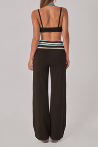Women's Fall Vintage Fake Two Piece Bra & Yoga Pants Set