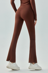 Women's Athletic High-Waisted Slim Fit Solid Flared Pants
