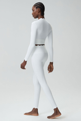 Women's Petal Long Sleeve Top And Leggings Two-Piece Set