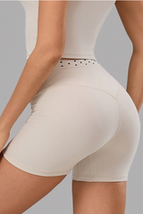 Women's Polka Dot High Waist No Front Line Workout Shorts