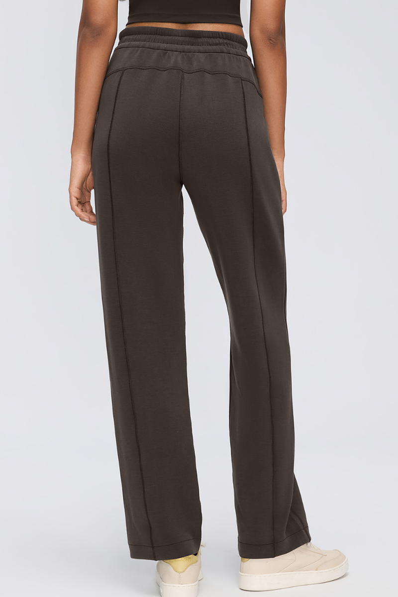 Women's Air Layer Elastic Toggle Wide Leg Athletic Pants