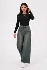 Women's Vintage High-Waisted Loose Wide-leg Jeans