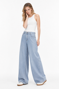 Women's Fall Mid Waist Wide Leg Jeans