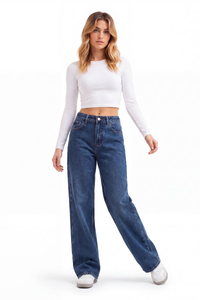 Women's High Waist Straight Leg Jeans