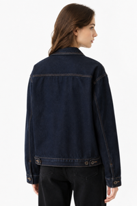 Women's Fall Classic Original Blue Button Front Denim Jacket