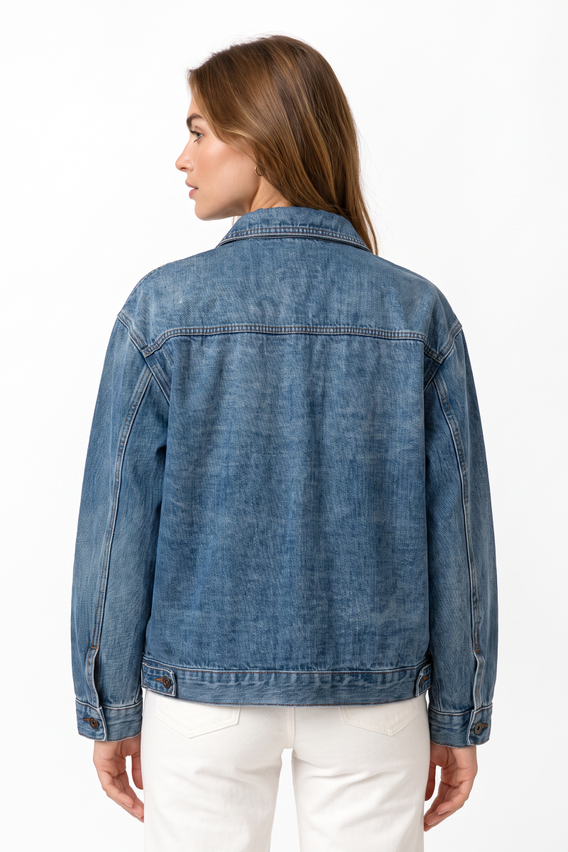 Women's 100% Cotton Classic Blue Denim Jacket