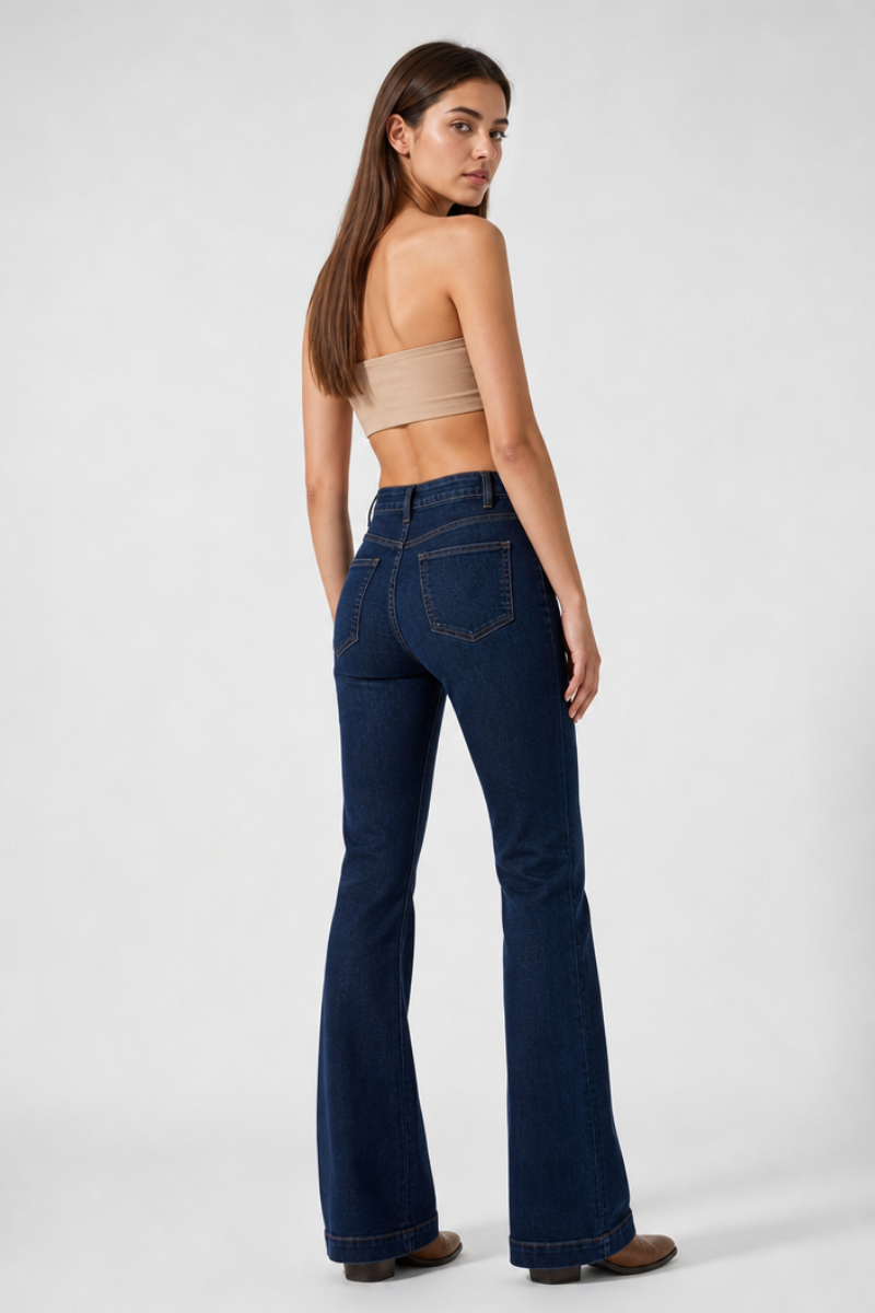 Women's High Waist Slim Flare Jeans