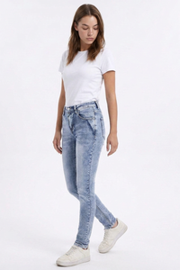 Women's Light Wash High Waist Stretch Skinny Jeans