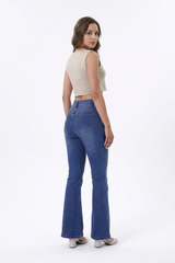 Women's High Waist Retro Stretch Flare Jeans