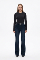 Women's Fall Washed High Waist Flare Jeans