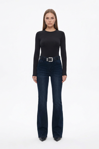 Women's Fall Washed High Waist Flare Jeans
