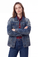 Women's Vintage Wash Relaxed Denim Jacket