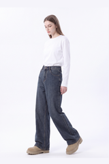 Women's 100% Cotton Vintage Relaxed-Fit Wide Leg Jeans