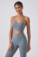 Women Running Sexy Y Back Anti-Shock Gathering Yoga Sports Bra