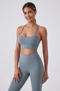 Women Running Sexy Y Back Anti-Shock Gathering Yoga Sports Bra