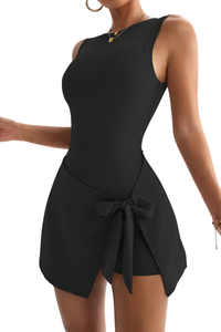 Women's Round Neck Tie-Strap Sleeveless Tennis Dress