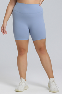 Plus Size Women's High Waisted Soft Biker Sports Shorts