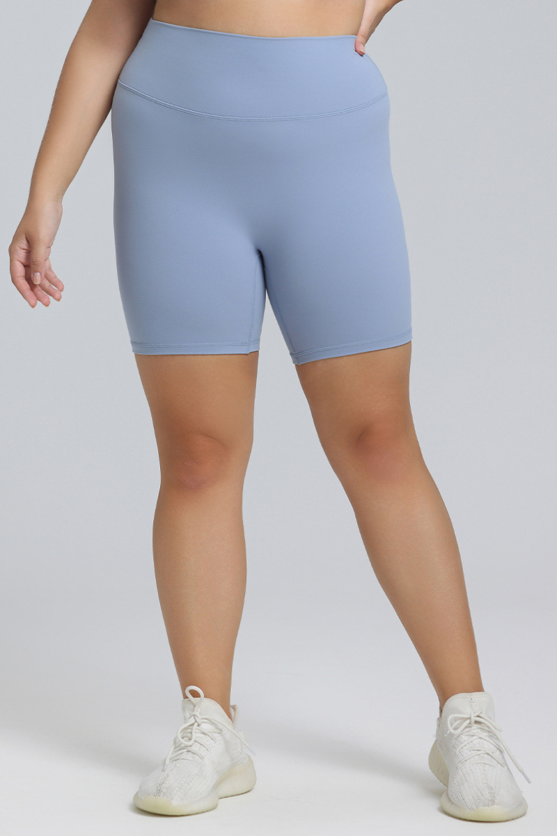 Plus Size Women's High Waisted Soft Biker Sports Shorts