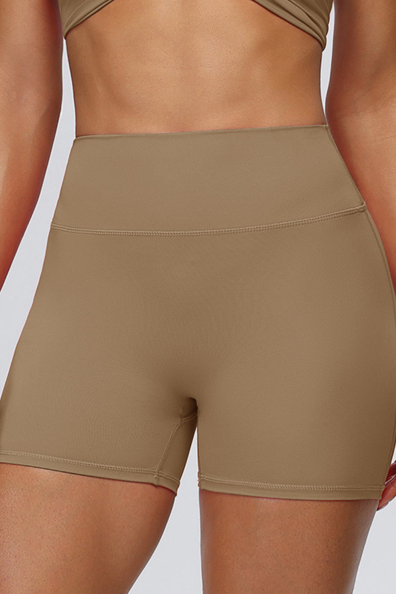Women's No Front Seam Pleated Buttocks Lift Workout Shorts