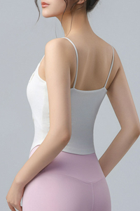 Women's Bow Decor Thin Strap Padded Yoga Cropped Cami