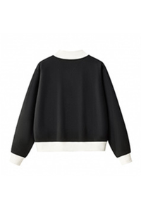 Women's Fall Cozy Fleece Mock Neck Color Block Sweatshirt