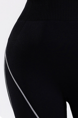 Plus Size Women's High-Waist Contrast Stripes Sport Leggings
