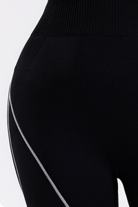 Plus Size Women's High-Waist Contrast Stripes Sport Leggings