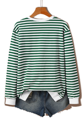 Women's Fall Christmas Festival Stripe Printed Pullover