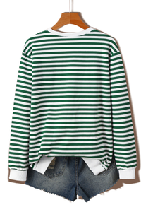 Women's Fall Christmas Festival Stripe Printed Pullover