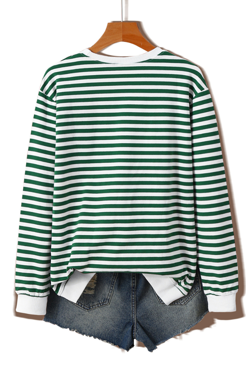 Women's Fall Christmas Festival Stripe Printed Pullover