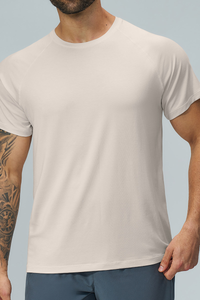 Men Raglan Crew Neck Sports Short Sleeve T Shirt