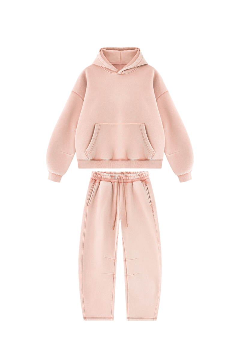 Unisex Fall Fleece Sets:Relaxed Hoodie And Sweatpants