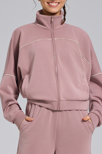 Women's Fall Soft Modal Drop Shoulder Zip Up Sports Jacket