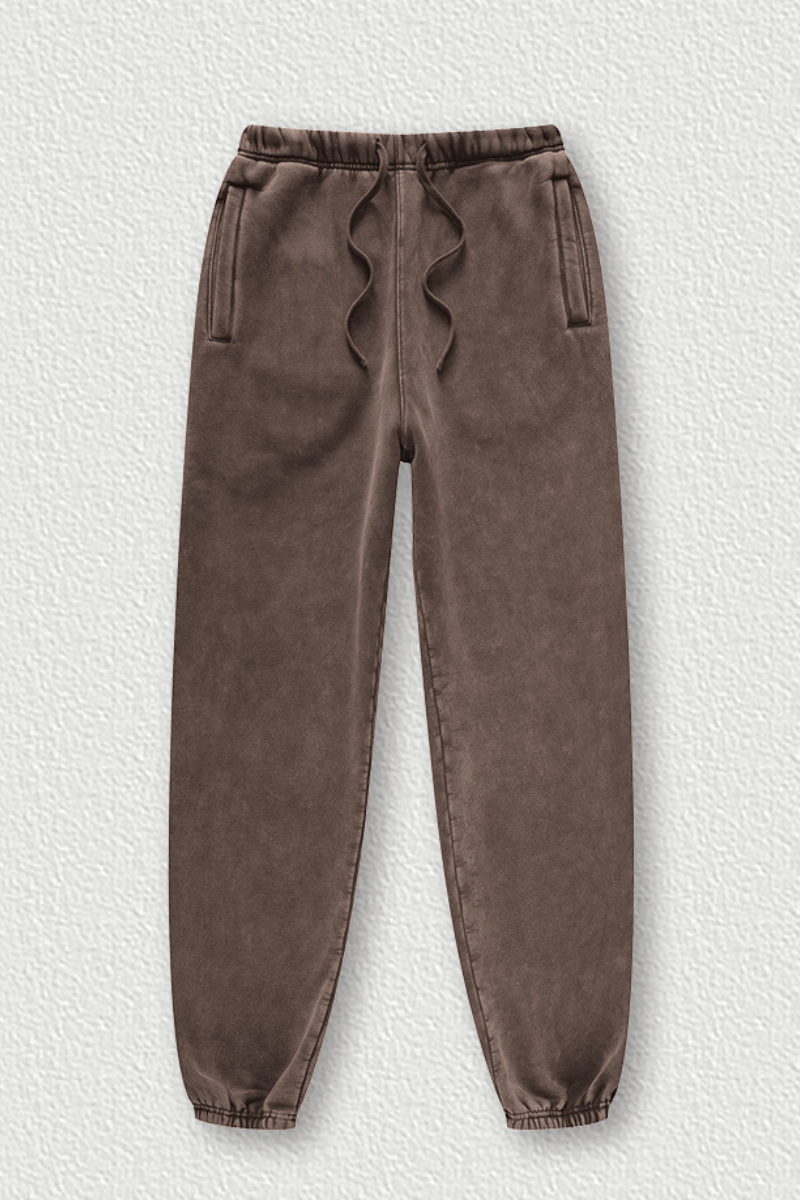 Vintage Washed Fleece Joggers - Unisex Winter Streetwear Pants