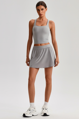 Women's Tennis Set:Cropped Racerback Tank Top& Skort
