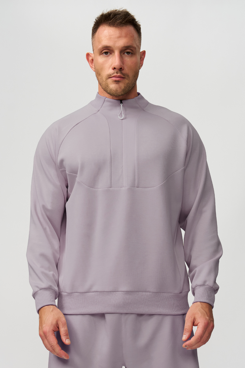 Men's Half-Zip Mock Neck Thermal Sweatshirt