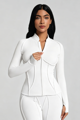 Women's Athletic Seam Detail Finger Cuffs Yoga Jacket