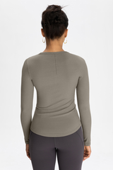 Naked-feeling, form-fitting long T-shirt