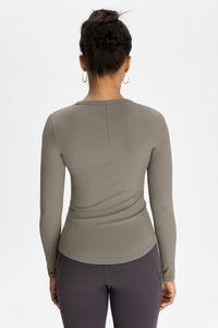 Naked-feeling, form-fitting long T-shirt