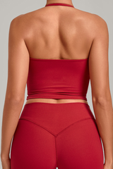 Women’s Athletic Halter Neck Padded Cropped Yoga Tank Top