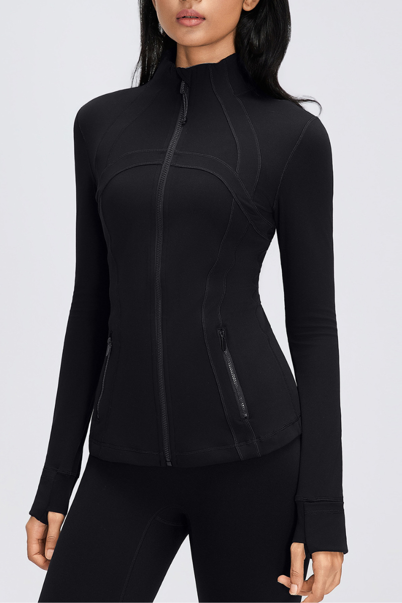 Women's Fall Stand Collar Slim Fit Breathable Sports Jacket