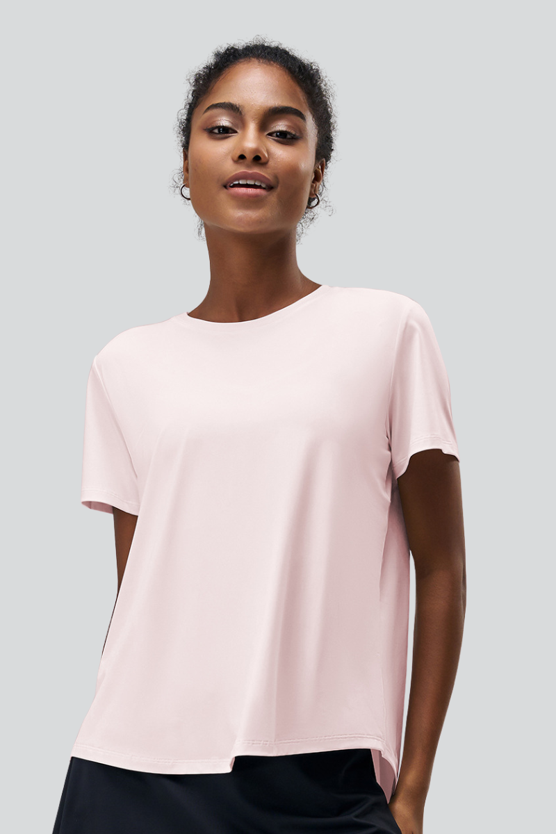 Women's Summer Back Slit Cooling Yoga Sports T-shirts